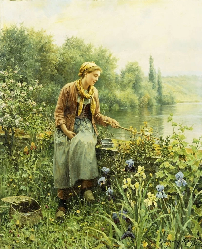 Pescare in un giorno di primavera